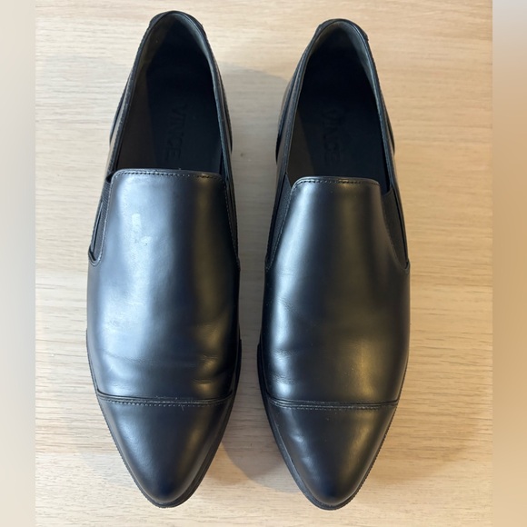 Vince Shoes - VINCE Black Leather Slip-On Loafers